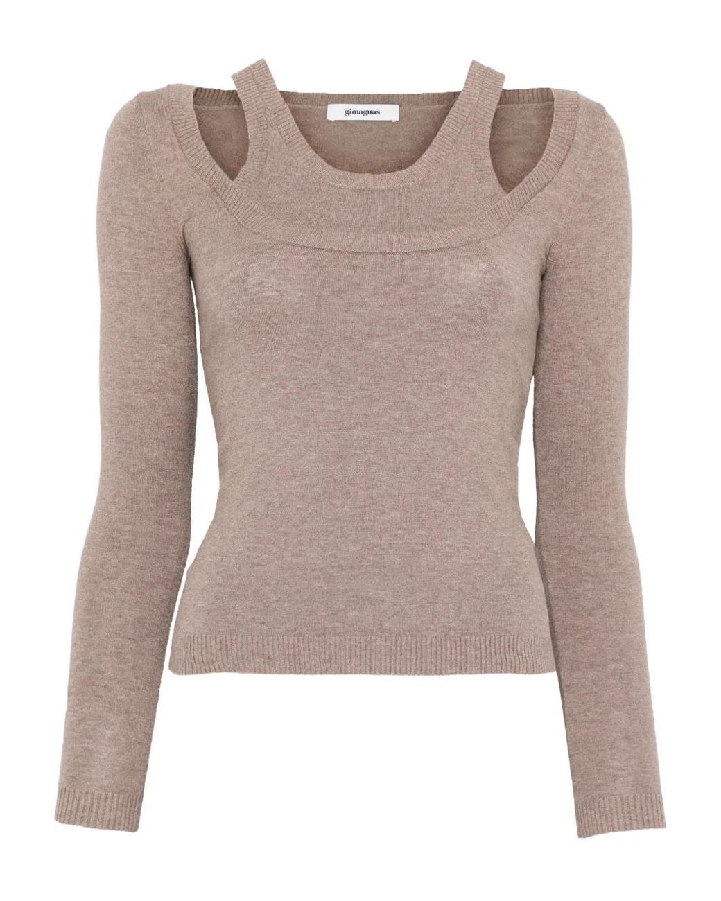 GIMAGUAS Brown Étoile Double-Layer Sweater