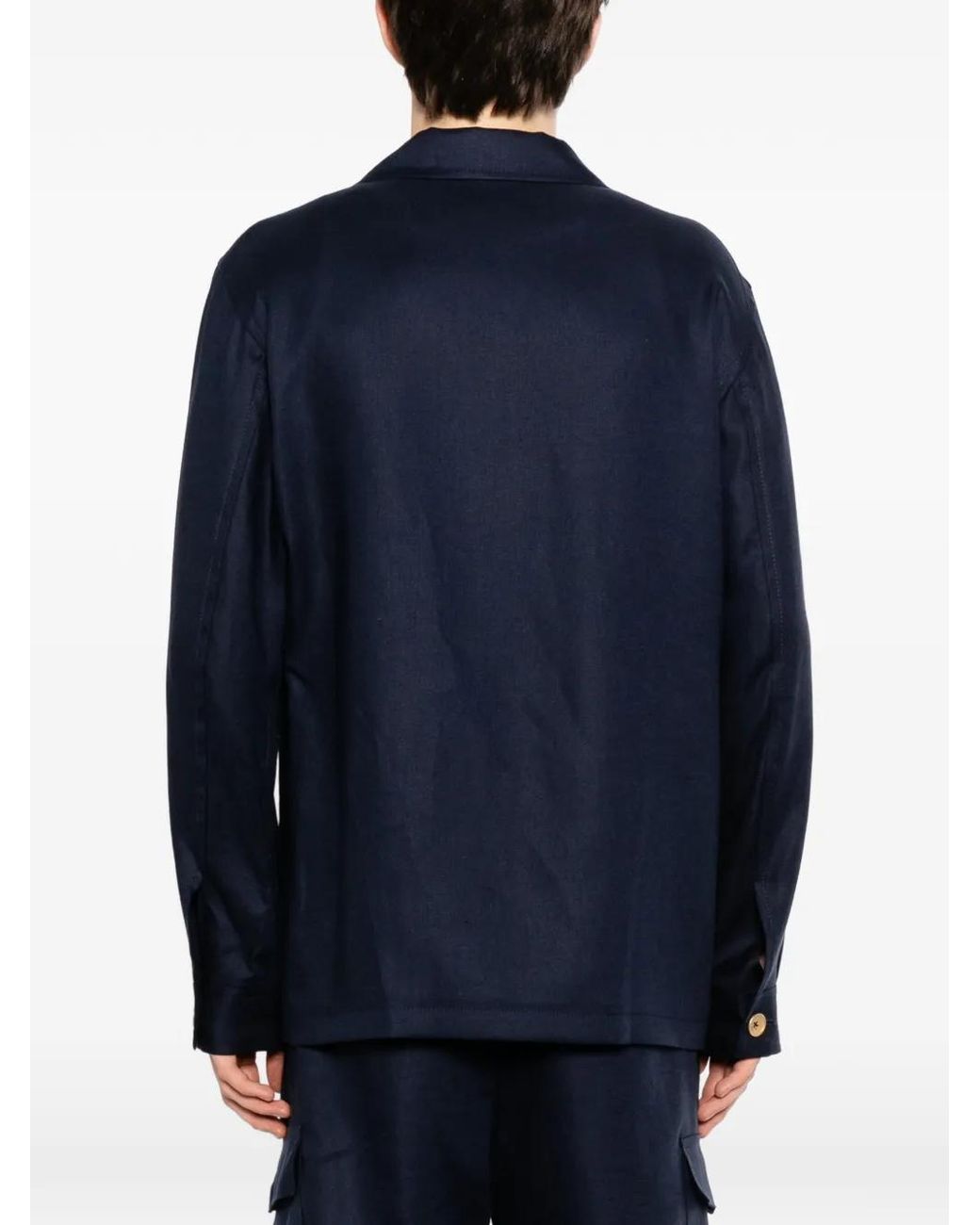 Tagliatore Blue Chest Flap Pocekts Jacket for men