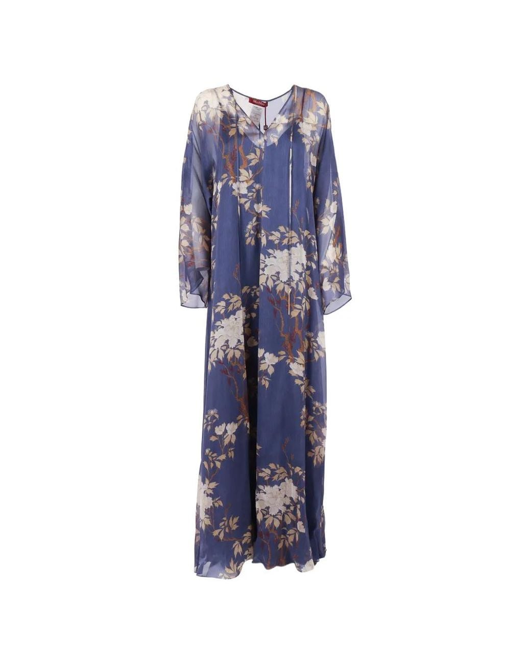 Max Mara Blue Floral Print Dress