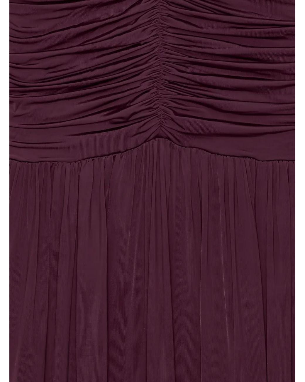 ROTATE BIRGER CHRISTENSEN Purple Gathered Maxi Dress Bordeuax