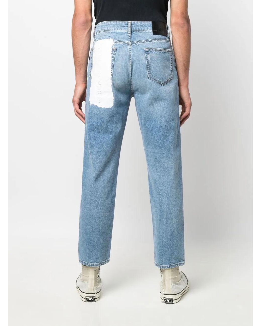 Vision Of Super Blue Patch-Detail Slim-Cut Jeans for men