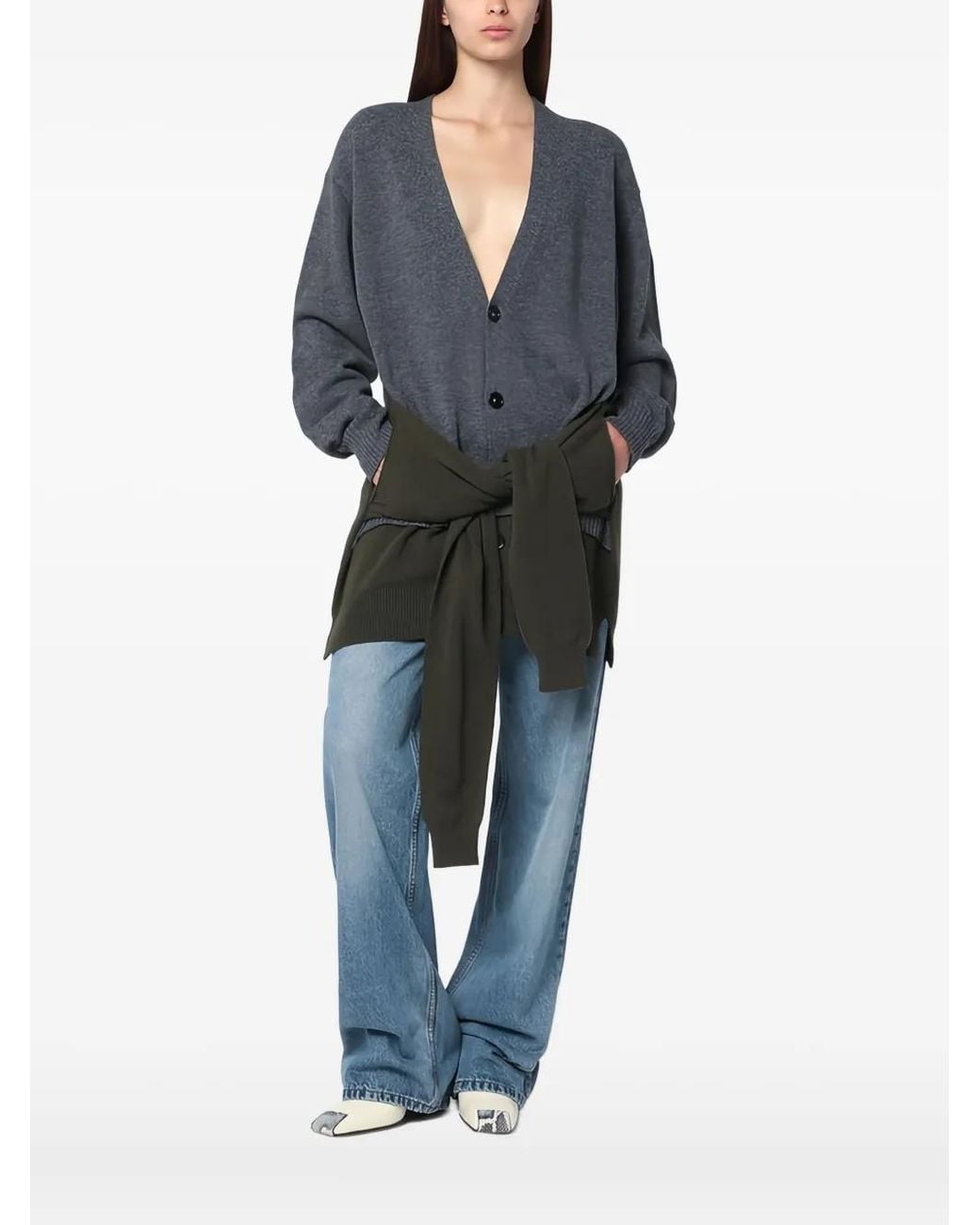 Stella McCartney Blue Buttoned Two-Tone Cardigan