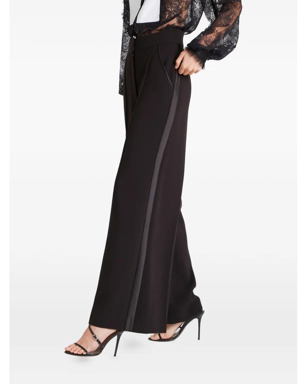 Temperley London Black Conqueror Side Stripe Trousers