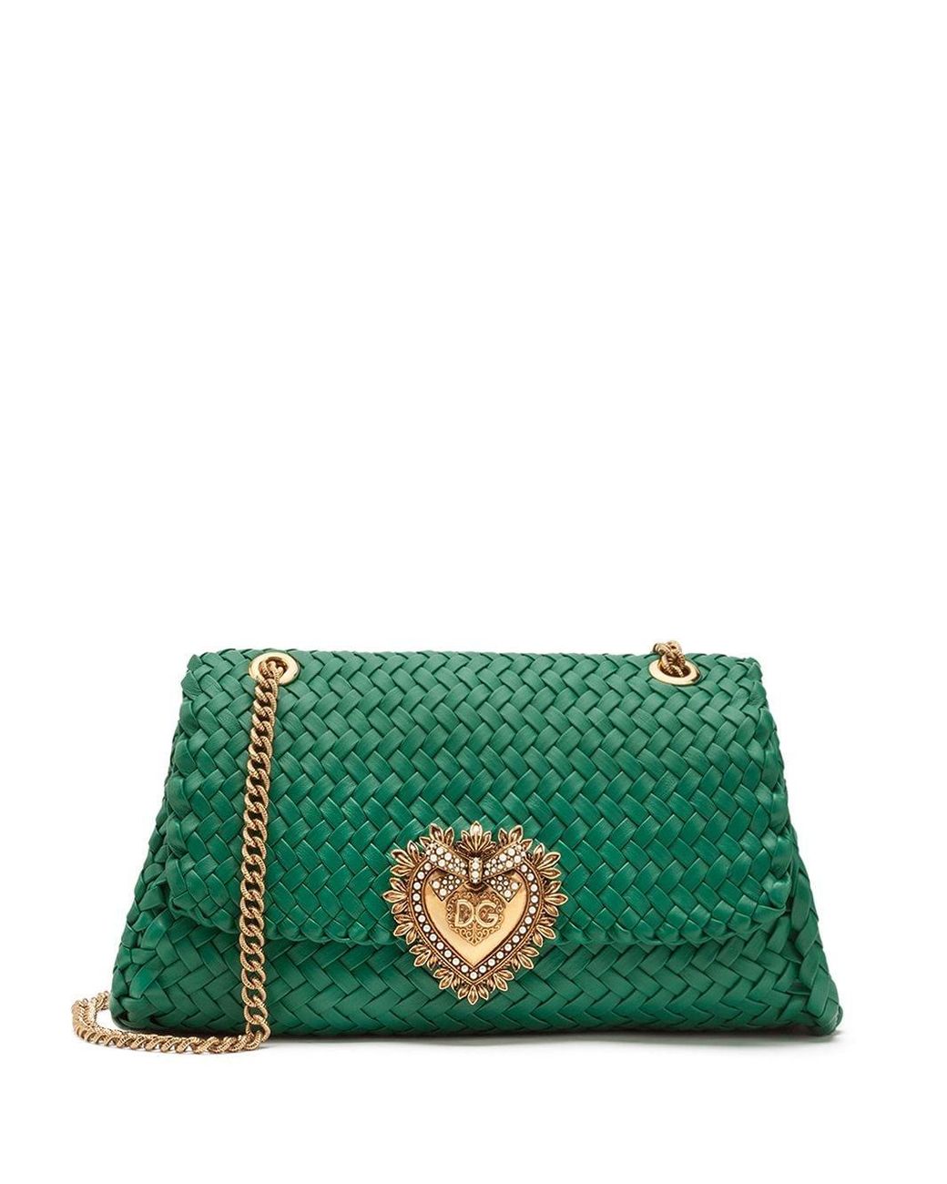 Dolce & Gabbana Leather Large Devotion Shoulder Bag in Green Lyst