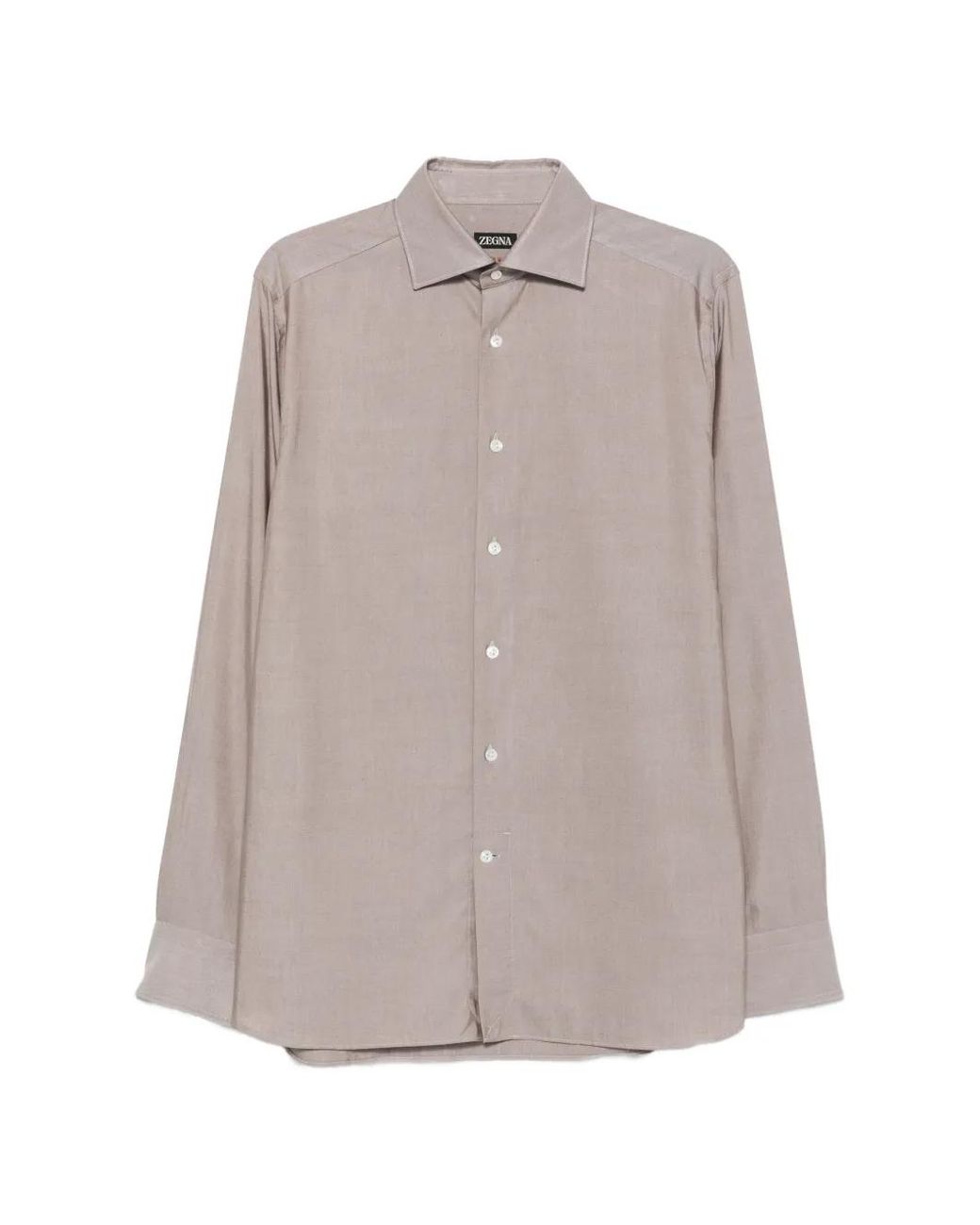 Zegna Gray Long-Sleeve Button-Up Shirt for men