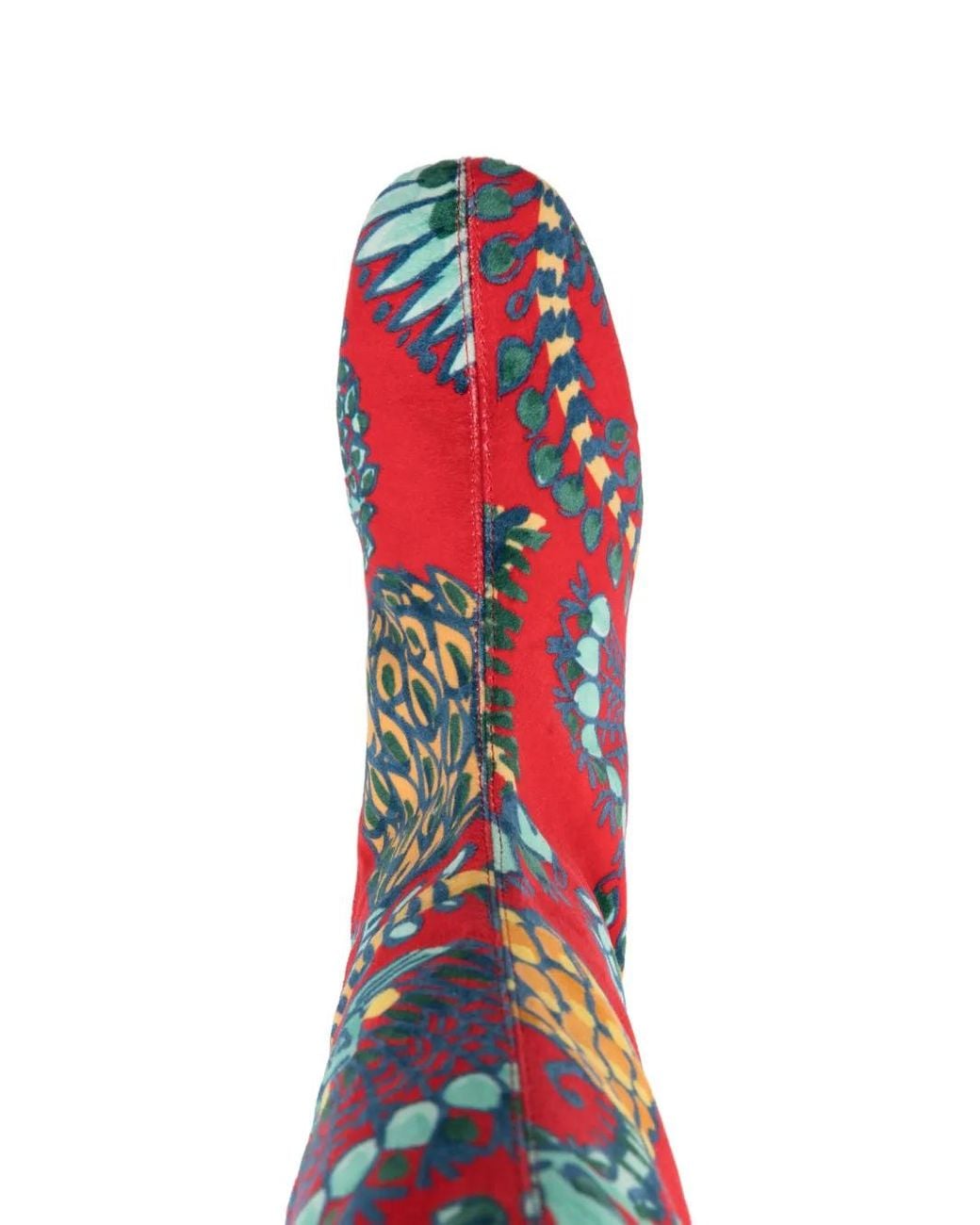 LaDoubleJ Red Edie Velvet Boots