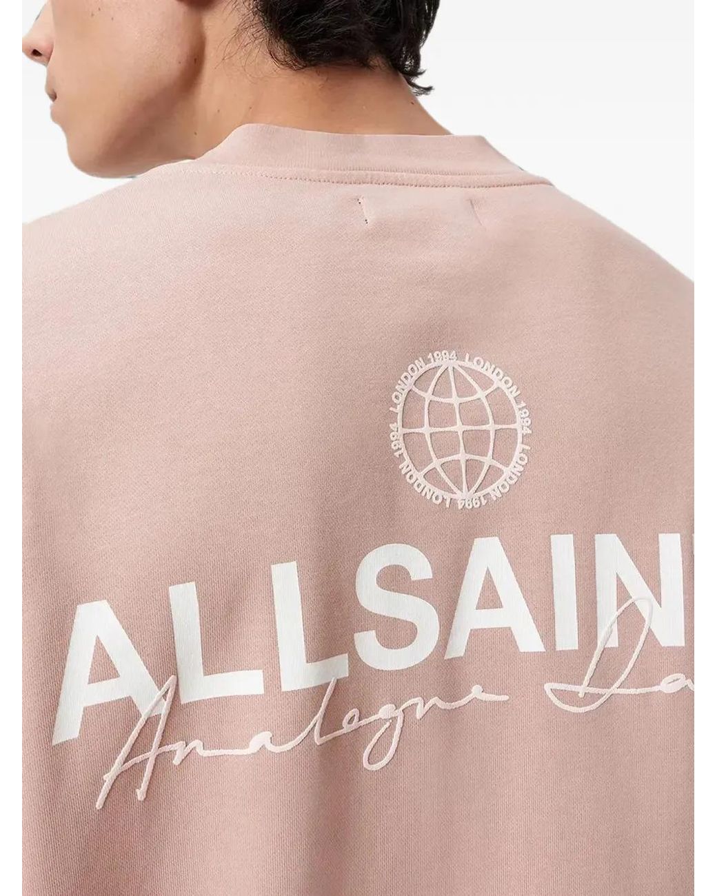 AllSaints Pink Sweat Emblem À Logo Imprimé for men