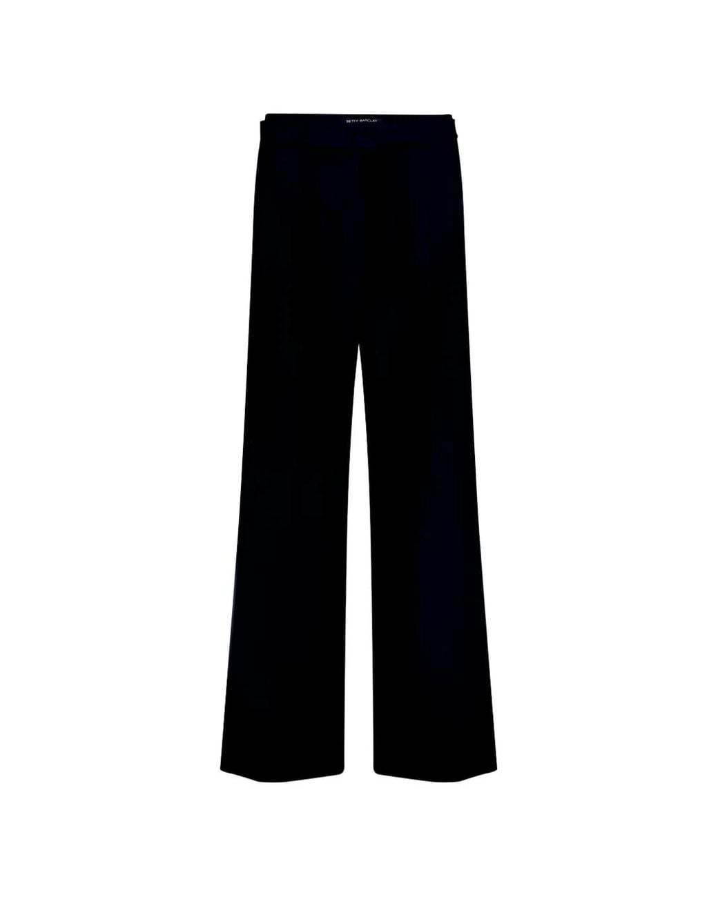 Betty Barclay Black Tie-Fastening Wide-Leg Trousers