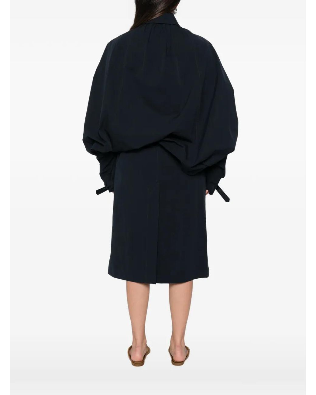 J.W. Anderson Blue Cape-Overlay Double-Breasted Trench Coat