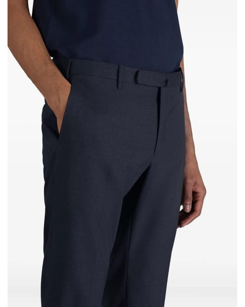 Slowear Blue Pleated Trousers for men