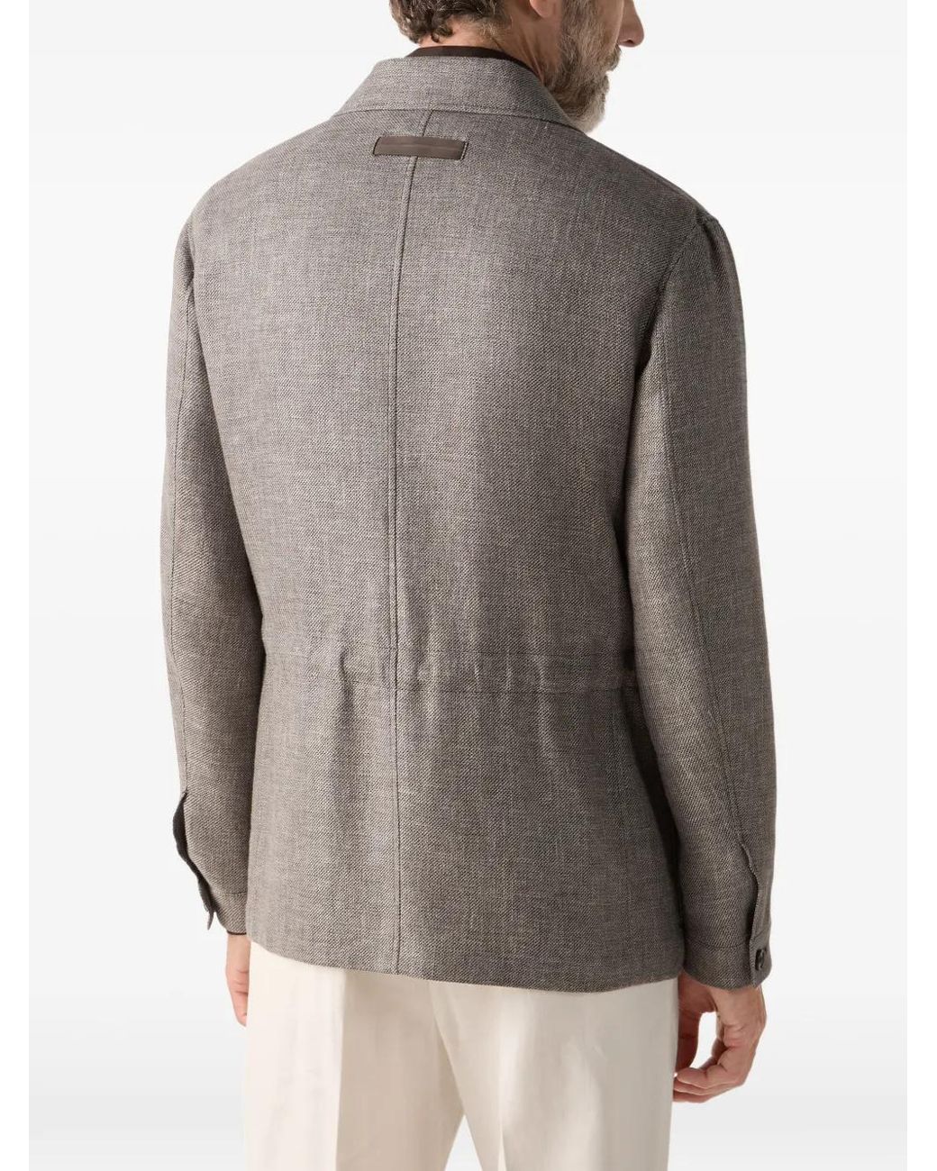 Zegna Gray Patch Pocket Chore Jacket for men