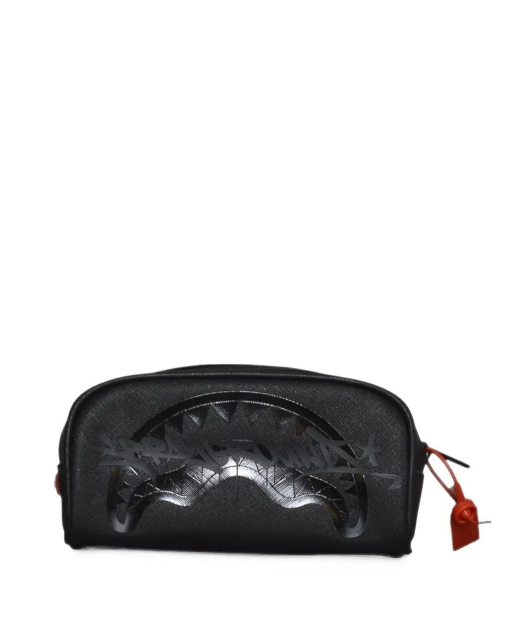 Sprayground Black Shadows Sharks Logo-Print Clutch Bag