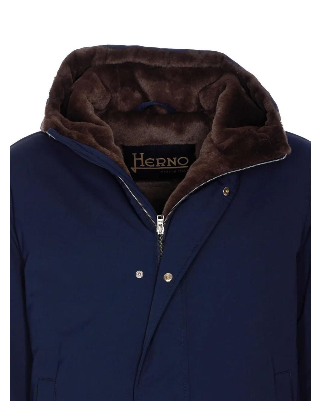 Herno Blue Hooded Coat for men