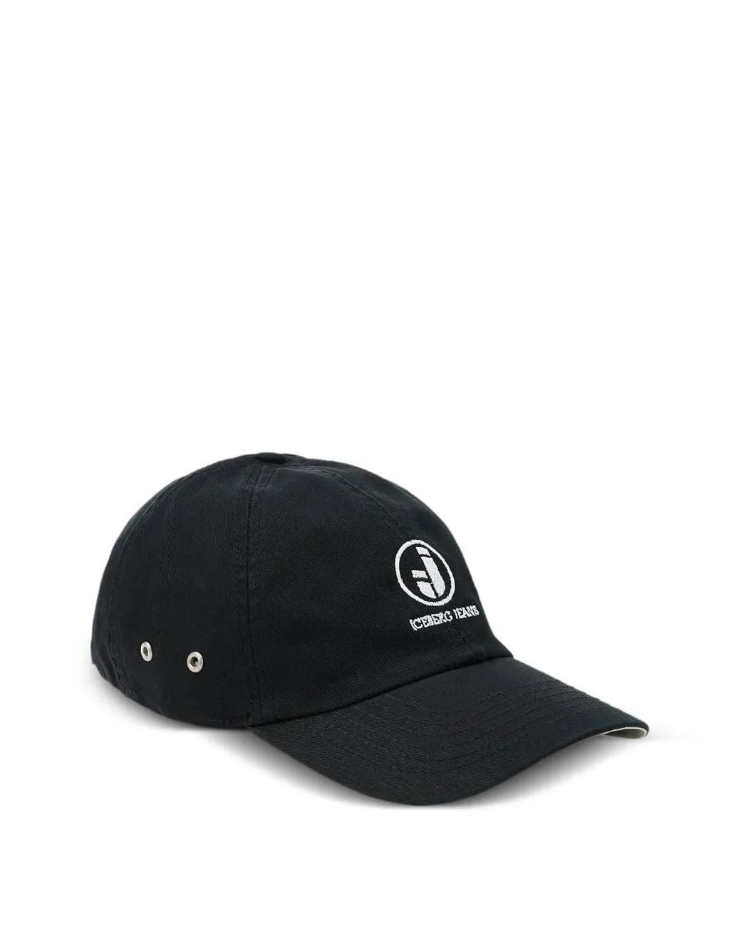 Iceberg Black Logo-Embroidered Baseball Cap for men