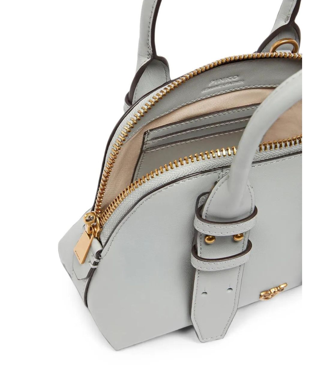 Pinko Gray Mini Escape Padlock Tote Bag