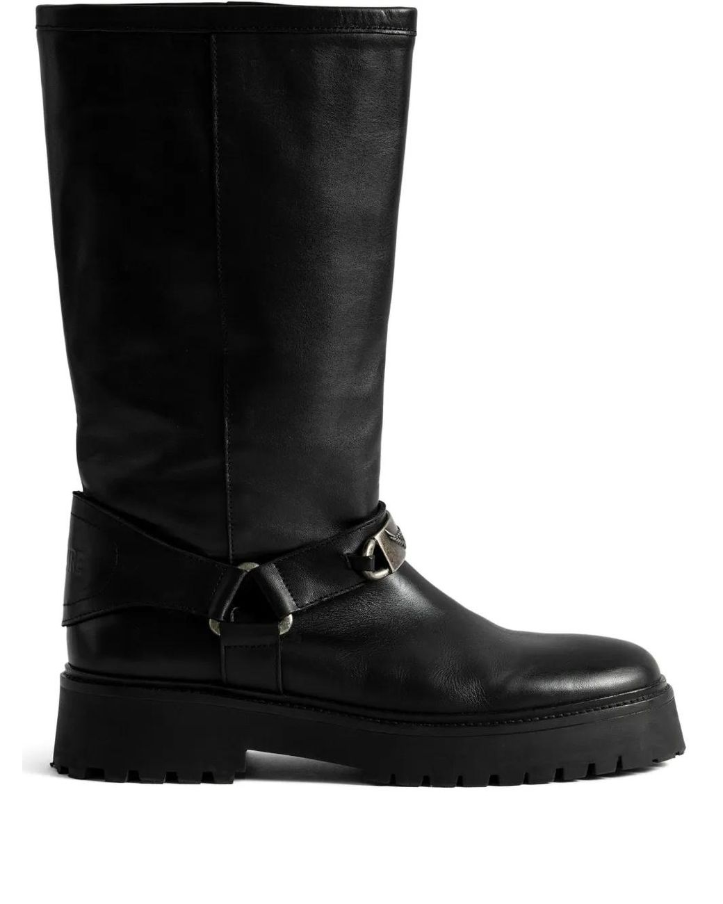 Zadig & Voltaire Black Angie Leather Biker Boots