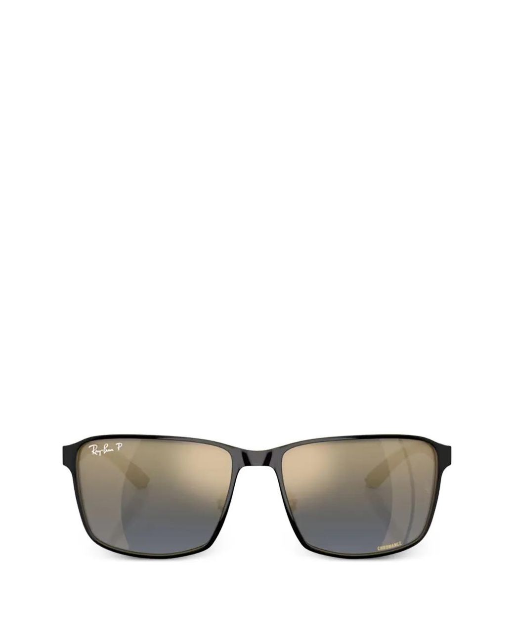 Ray-Ban Gray Chromance Rectangle-Frame Sunglasses