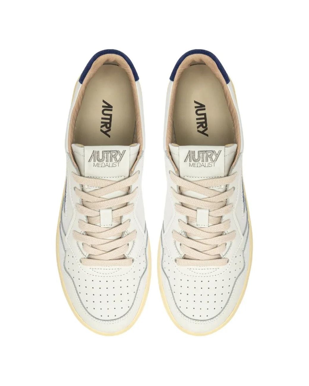 Autry White Medalist Perforated-Toe Sneakers for men