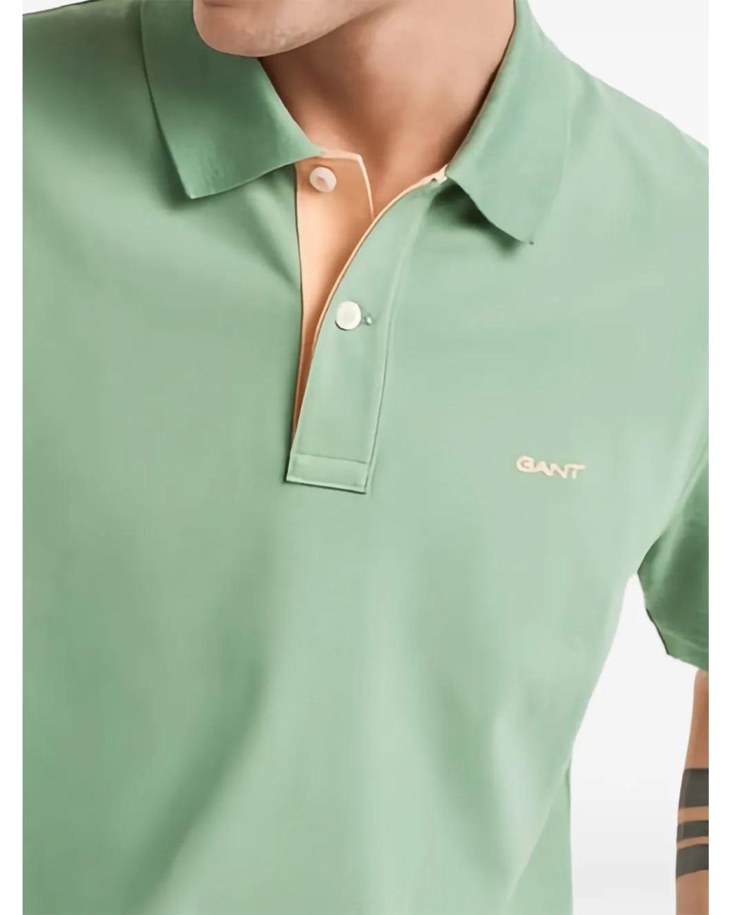 Gant Green Collared Polo Shirt for men