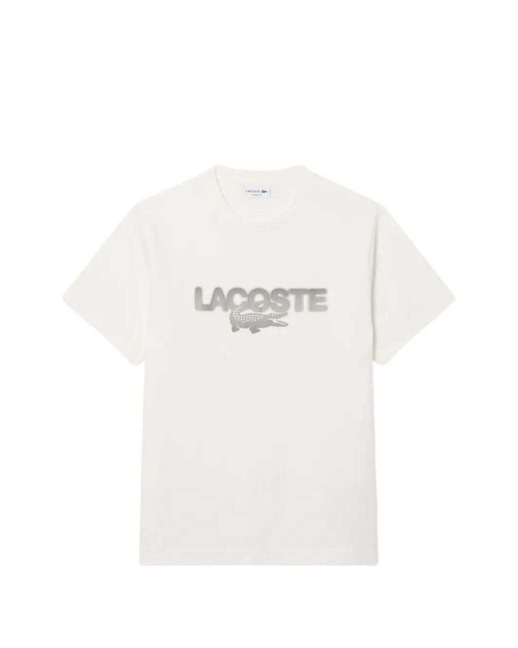 Lacoste White Logo-Print Crew-Neck T-Shirt for men
