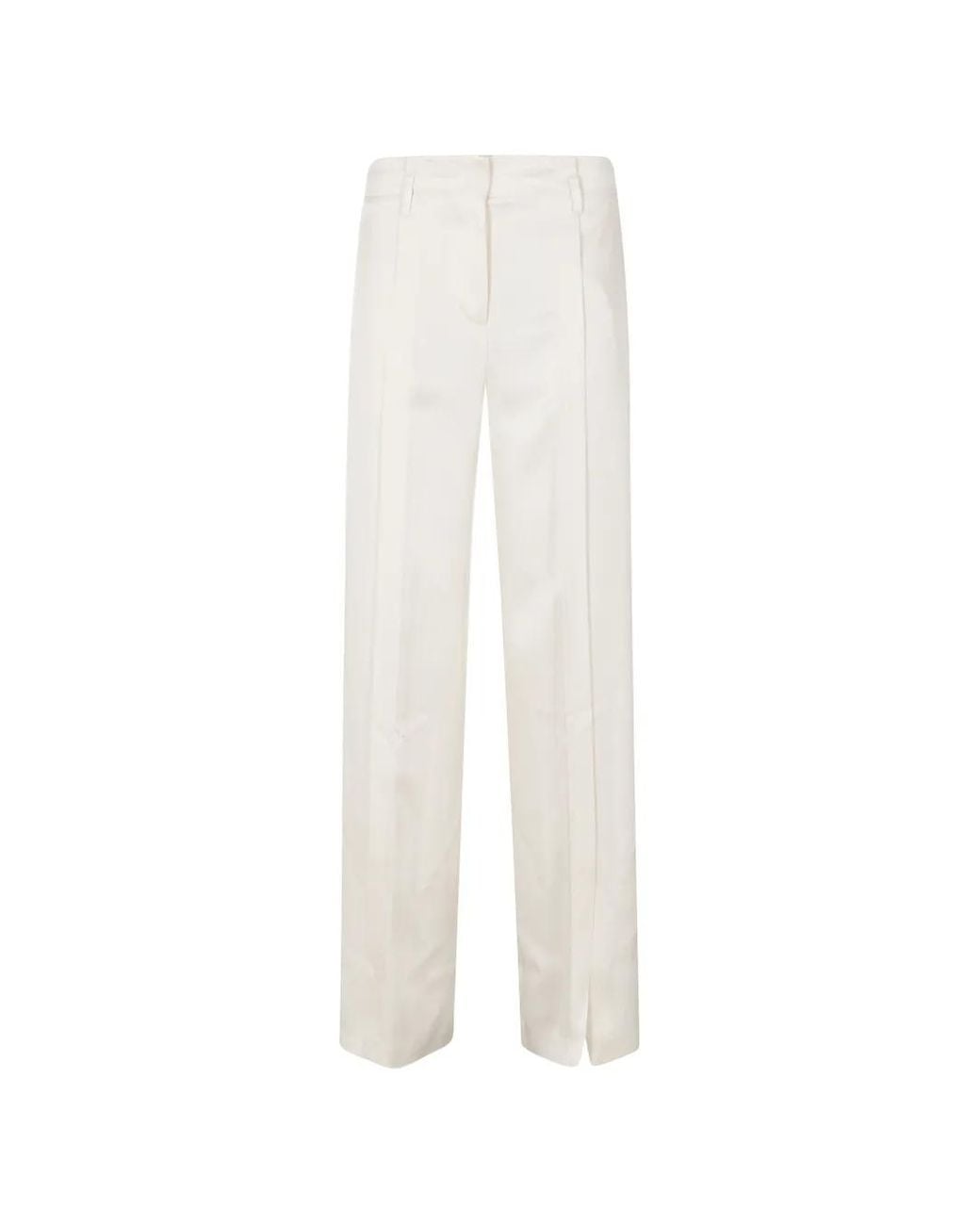 Semicouture White Guiditta Pressed-Crease Trousers
