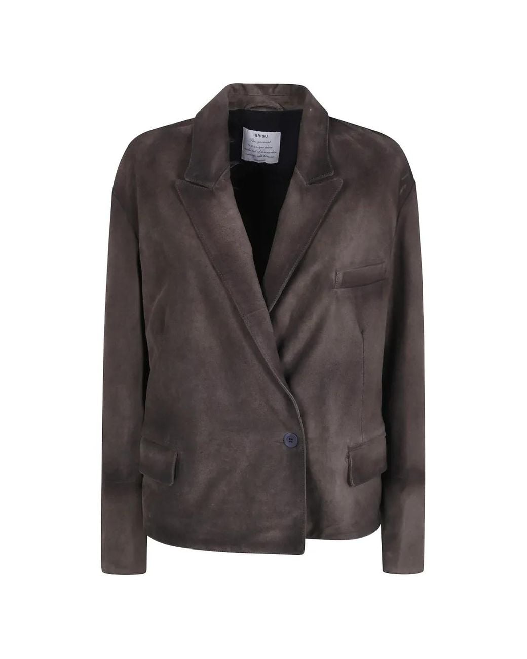Ibrigu Black Leaf-Embroidered Suede Jacket
