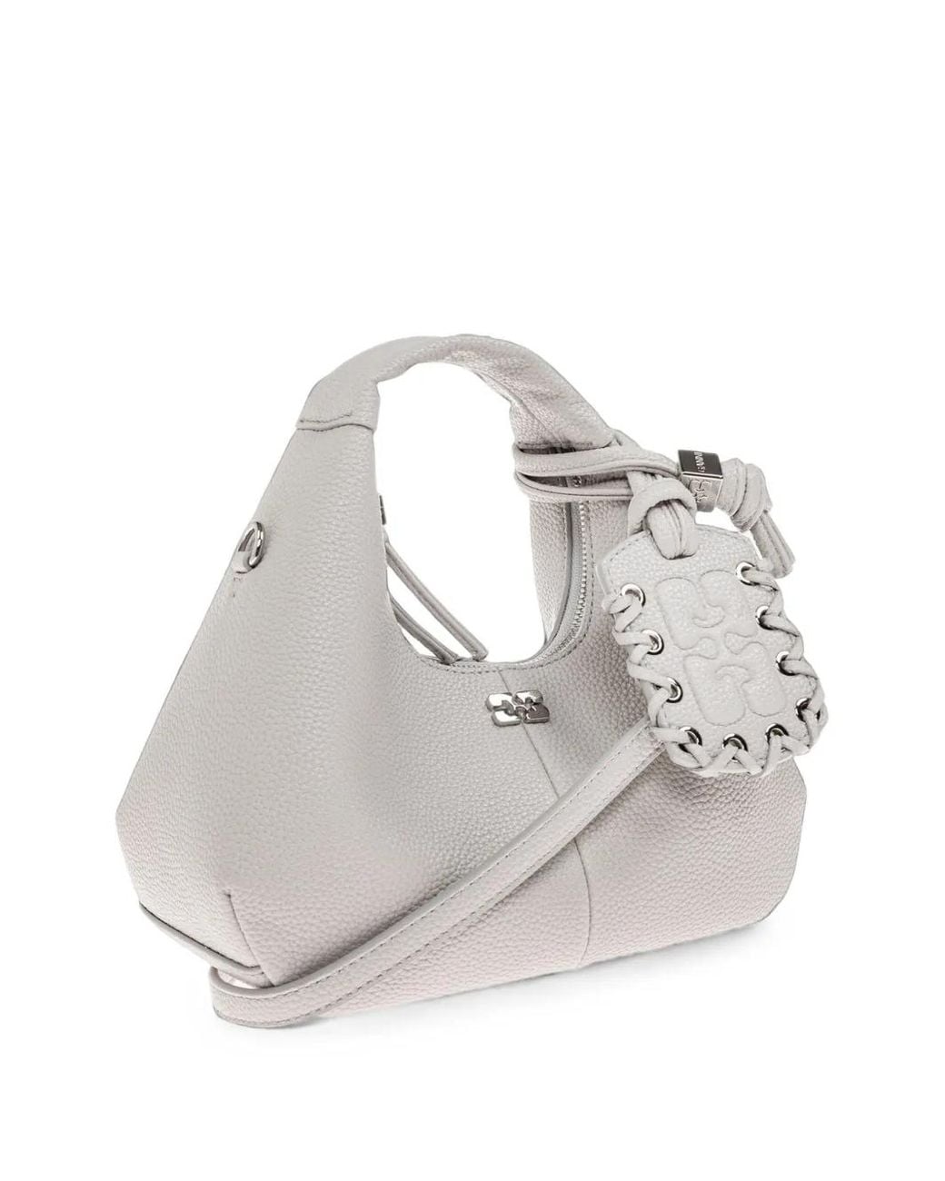 Ganni Gray Bou Knot Tote Bag