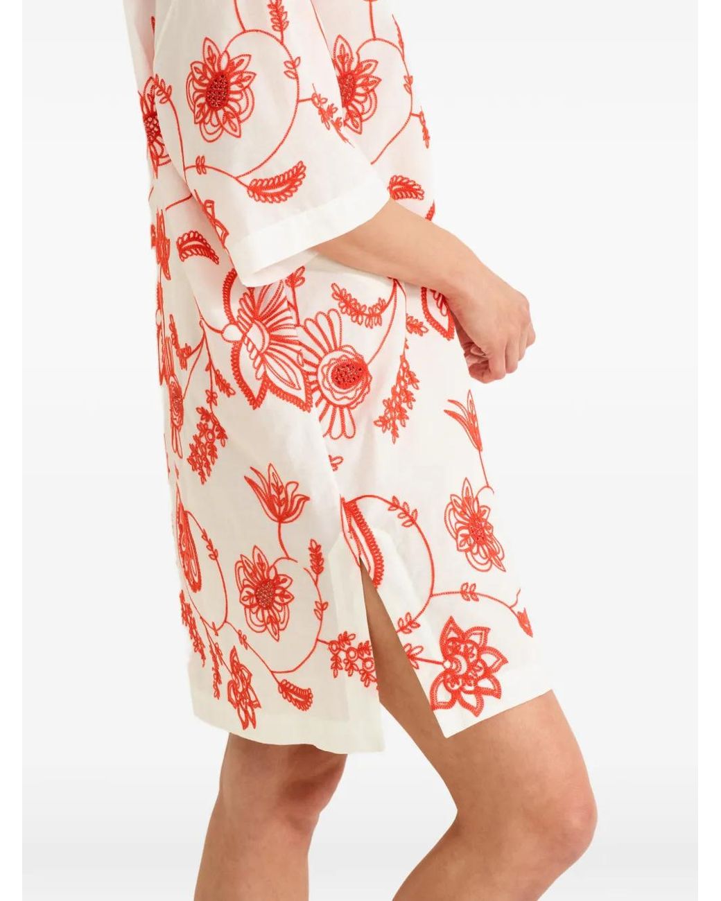 Eres White Floral-Print Dress