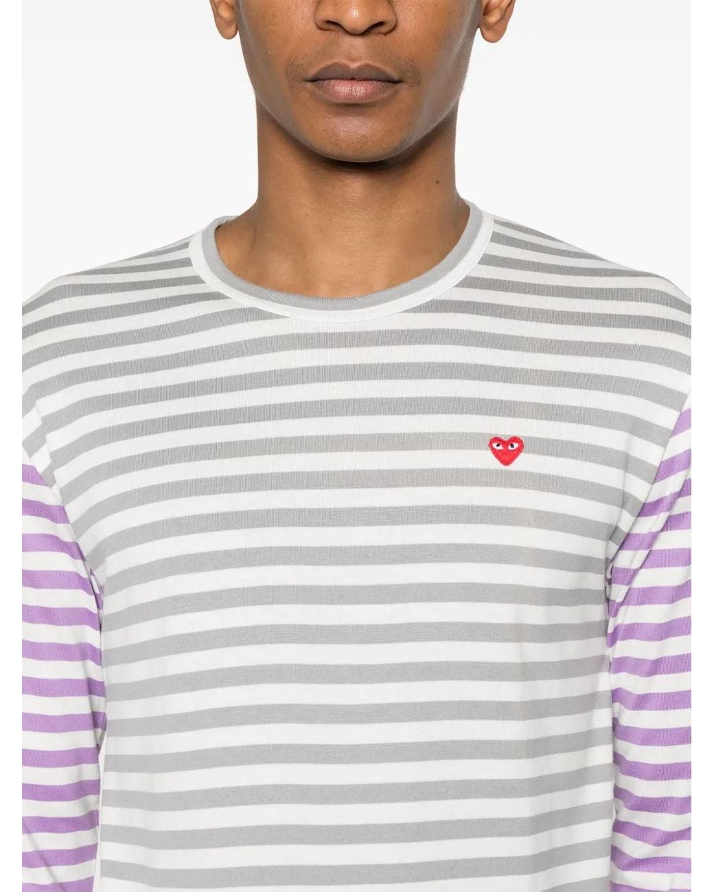 COMME DES GARÇONS PLAY White Striped T-Shirt