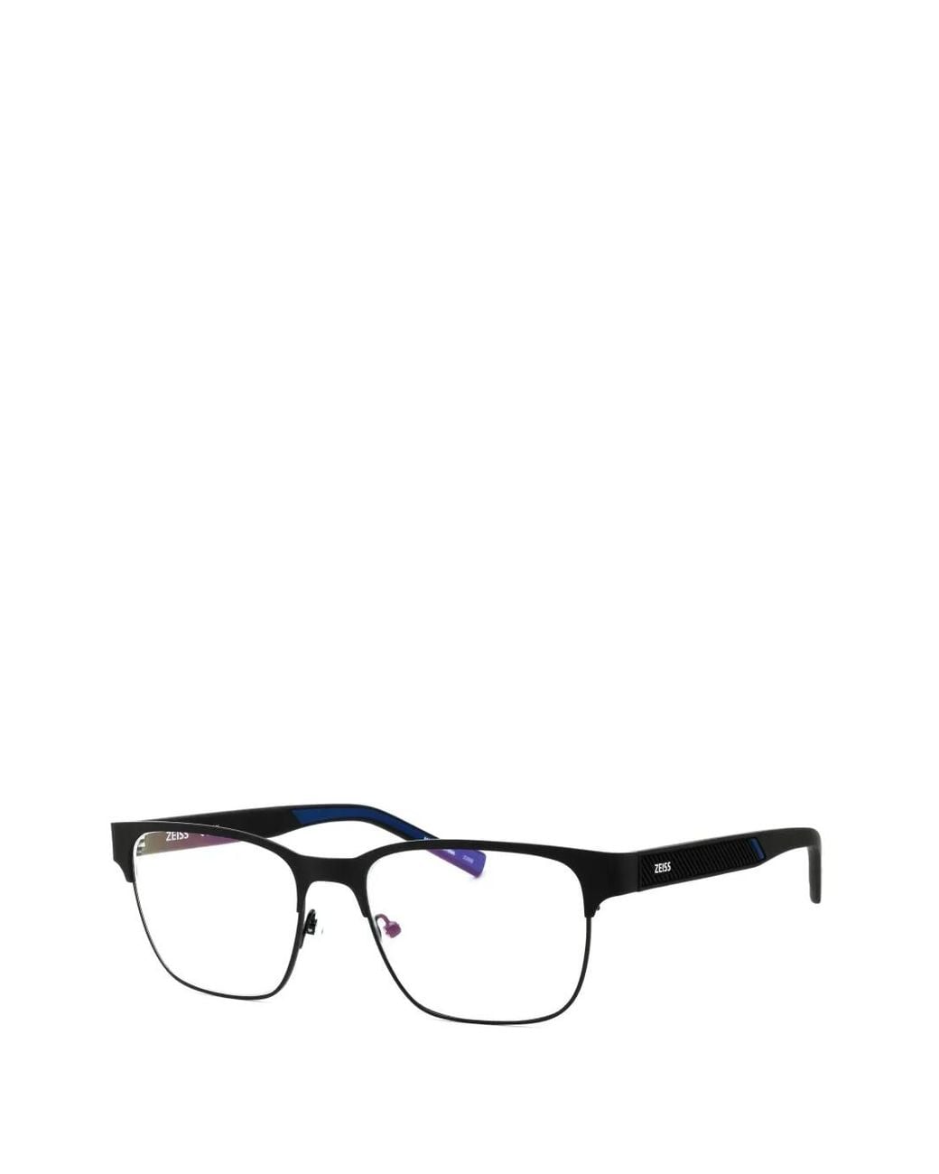 Zeiss Black Rectangle-Frame Glasses for men