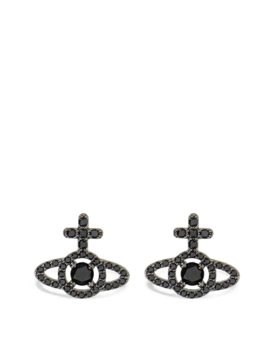 Vivienne Westwood White Olympia Orb Earrings