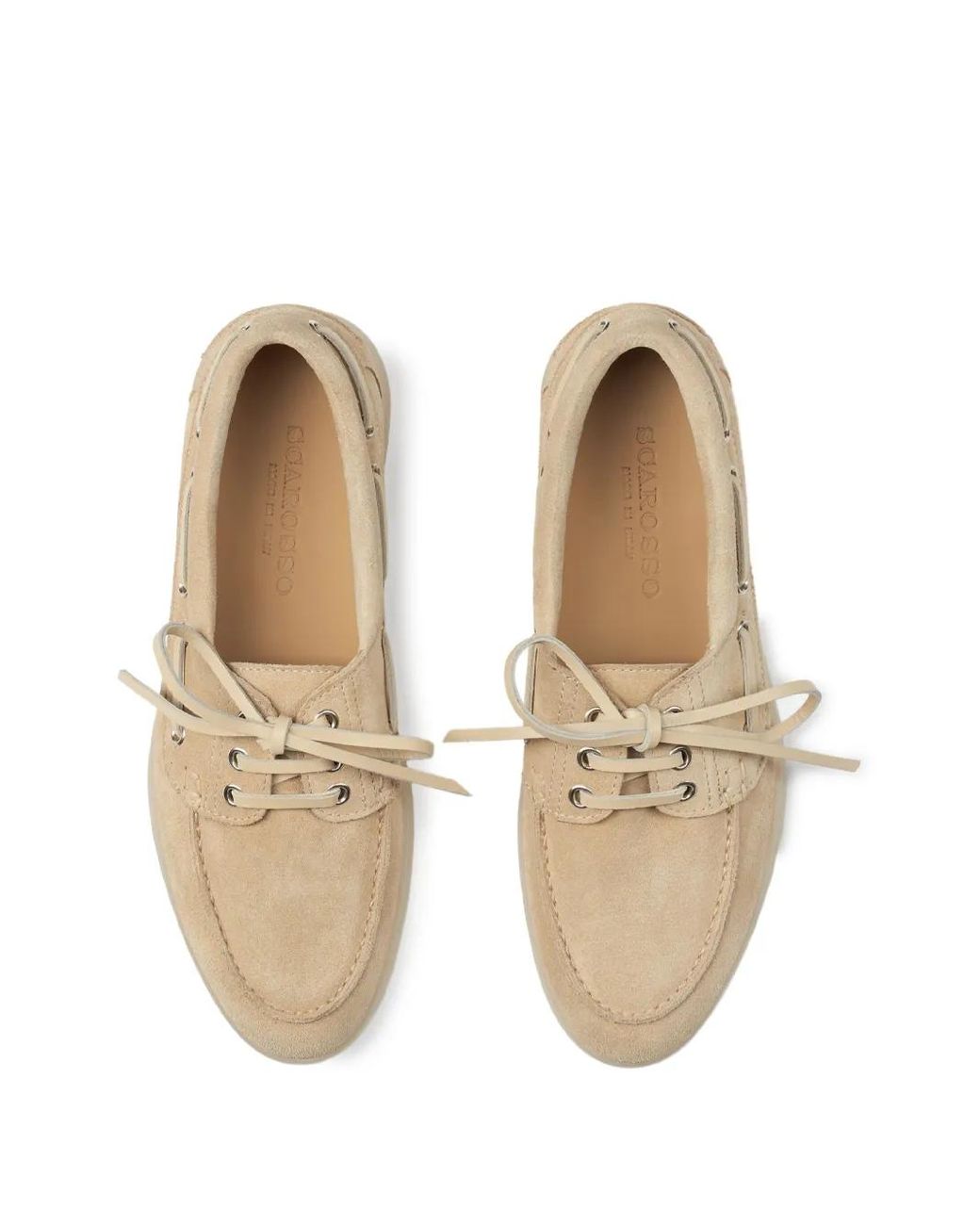 Scarosso White Lia Boat Shoes