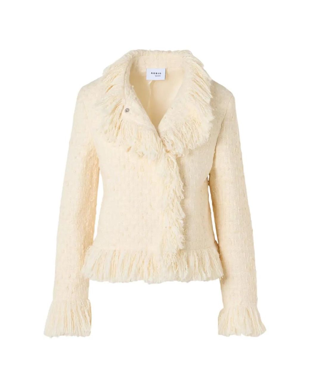 Akris White Fringe-Trimmed Jacket