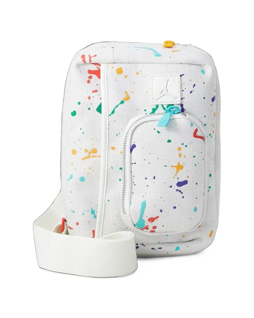 Nike White 23 Monogram Paint-Splatter Sling Bag for men