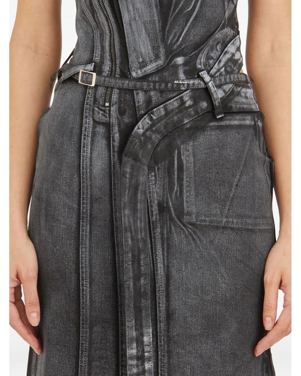 OTTOLINGER Black Robe Mi-Longue À Taille Ceinturée