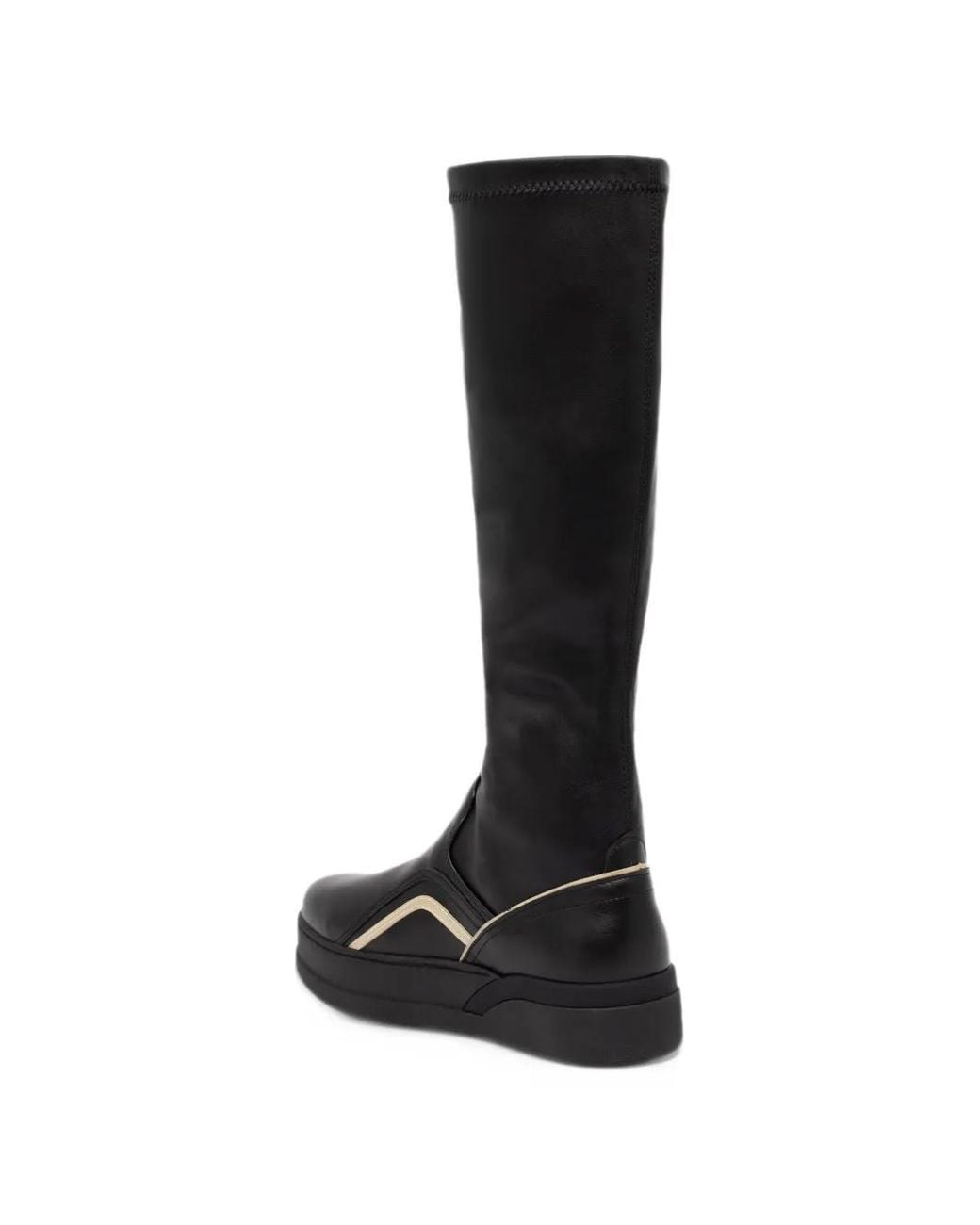 Liu Jo Black Lena 03 Contrast-Trim Knee-High Boots