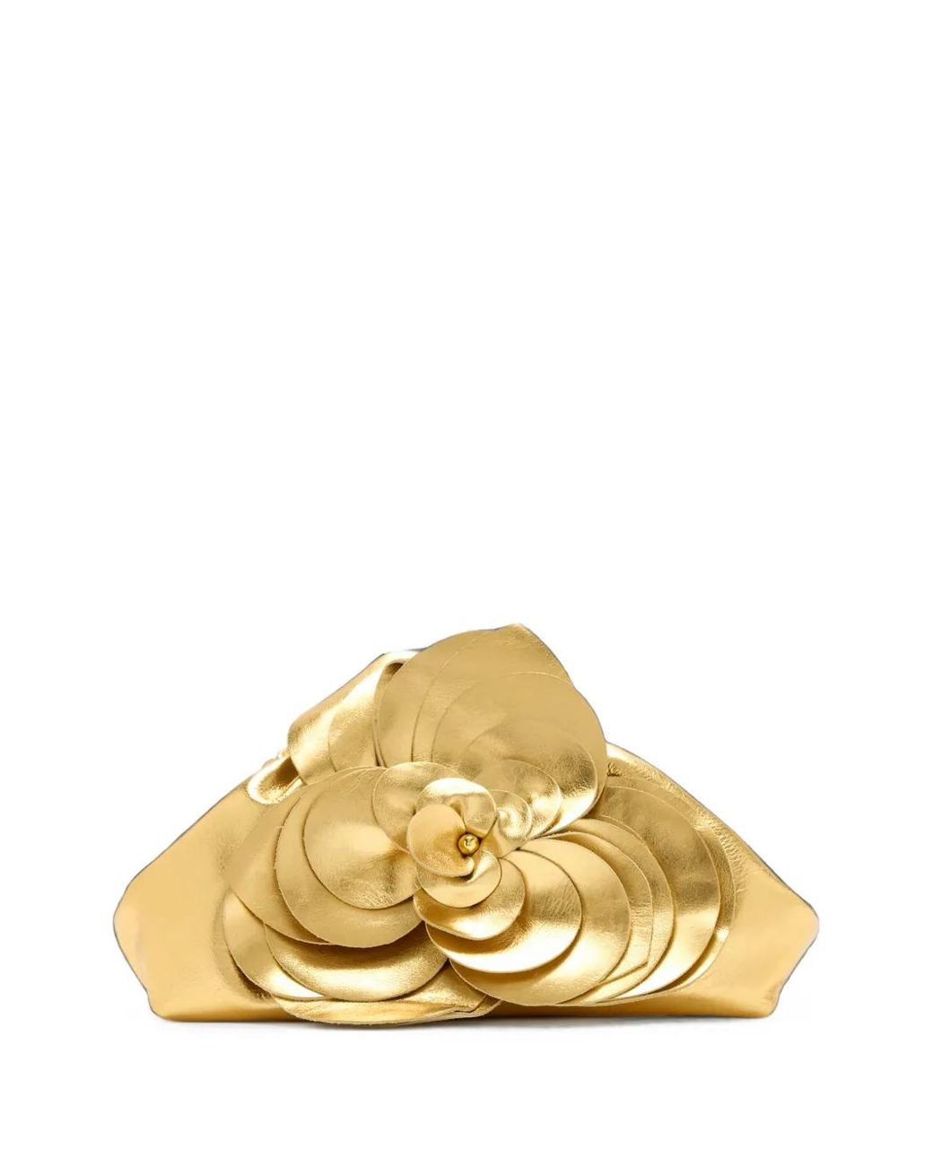 Vanina Metallic Rendez Vous Floral-Appliqué Clutch Bags