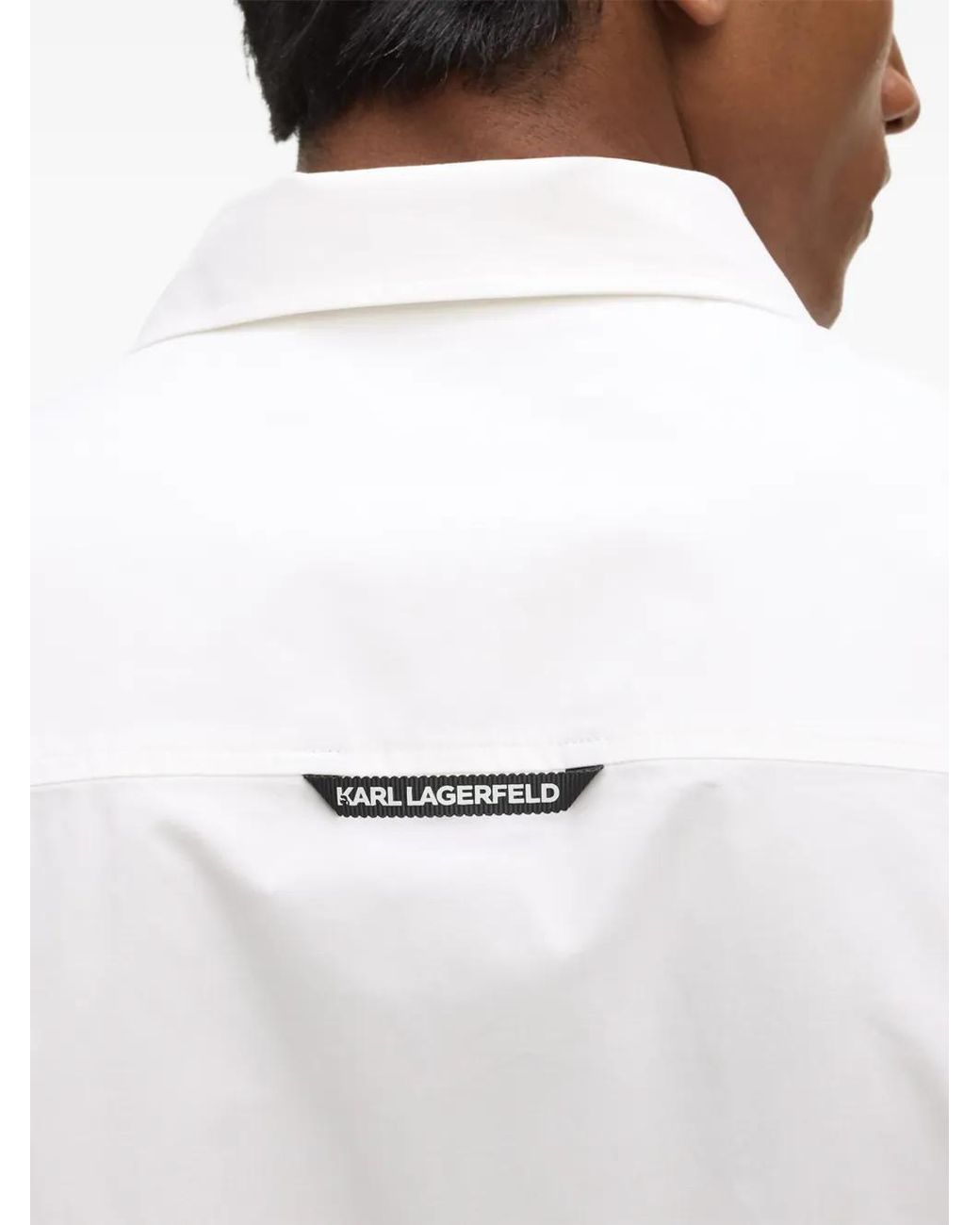 Karl Lagerfeld White Kameo Cotton Shirt for men