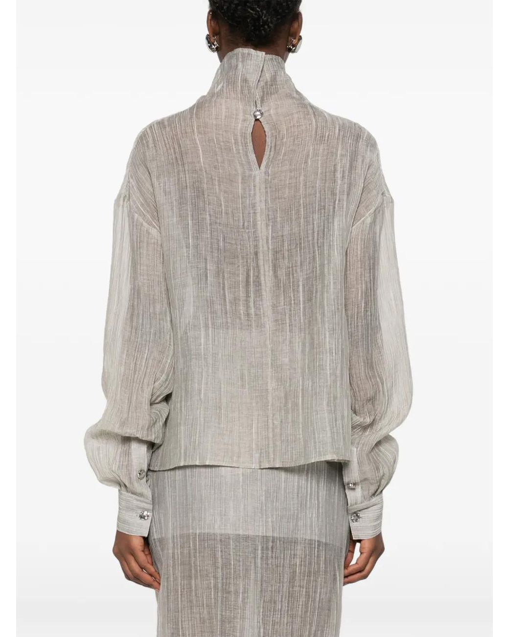 THE GARMENT Gray Delfi Ruffled Blouse