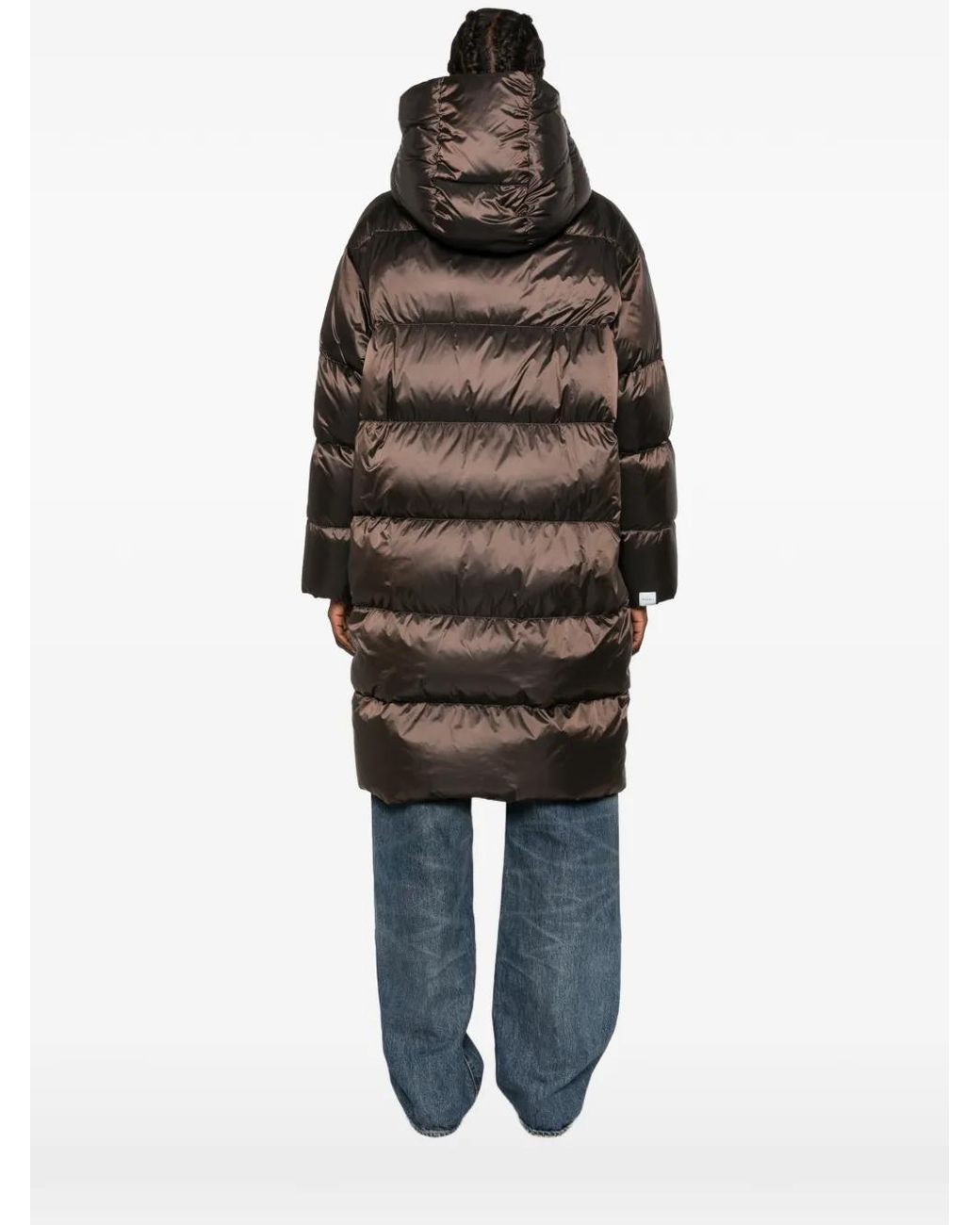 Max Mara Gray Quilted Hooded Jacket