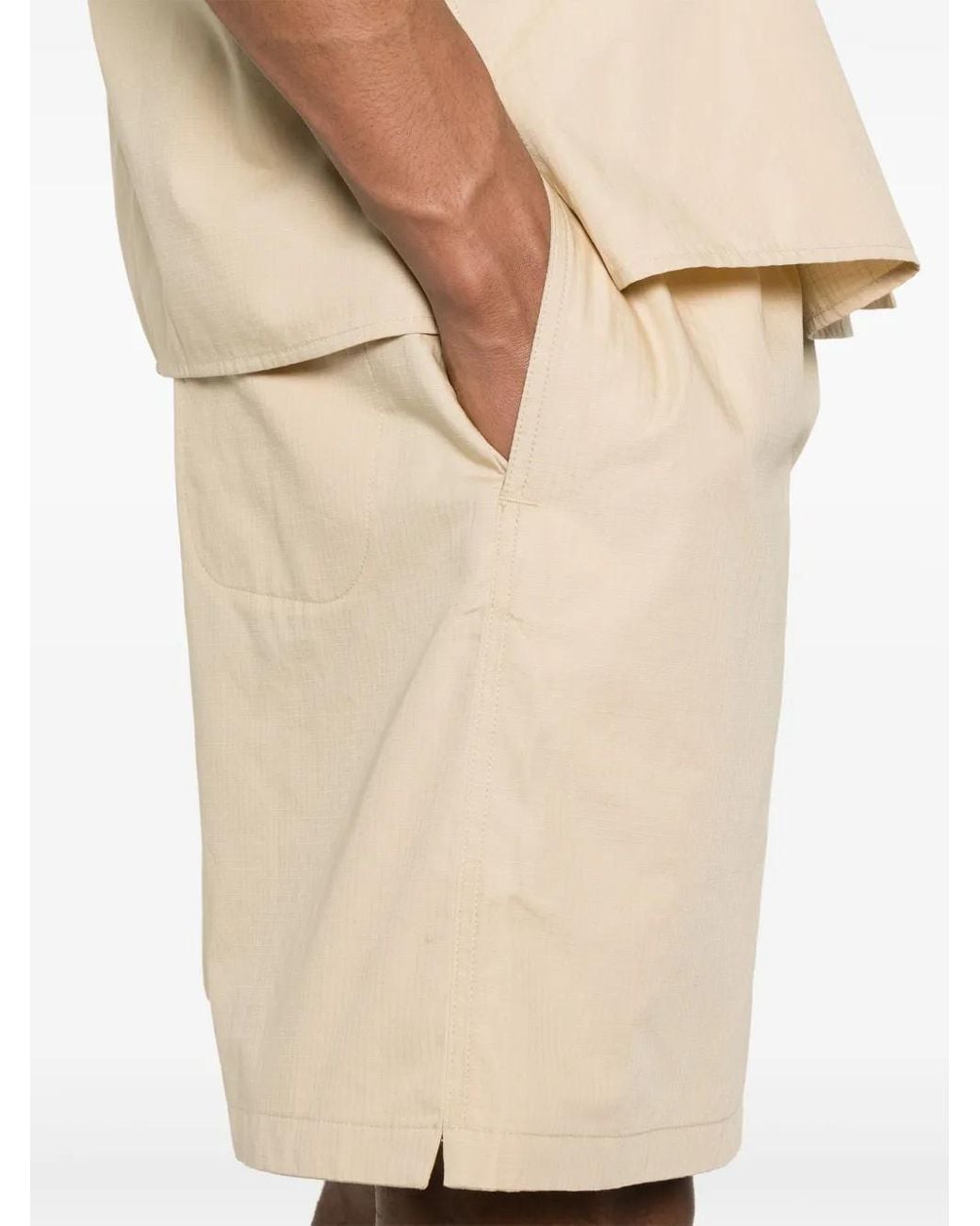 KENZO Natural Drawstring Shorts for men