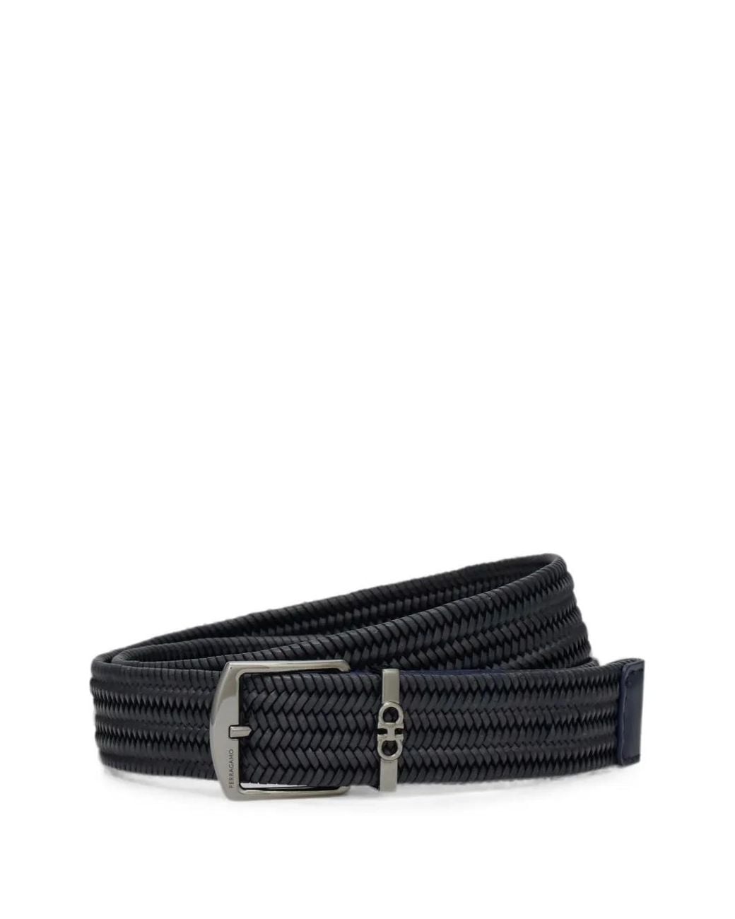 Ferragamo Black Woven Belt for men