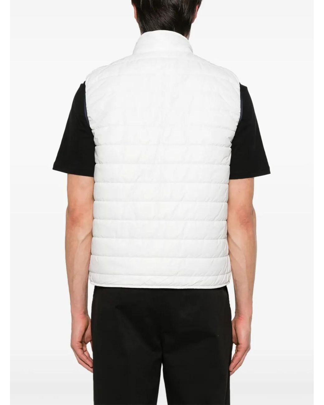Fay White Quilted Gilet for men
