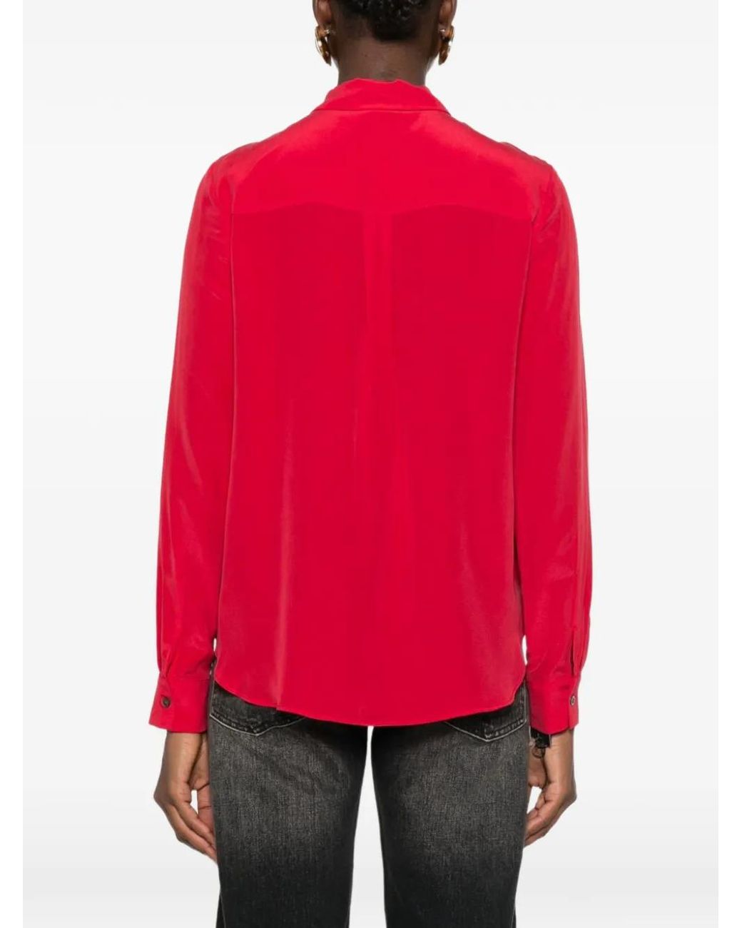 Pinko Red Silk Shirt