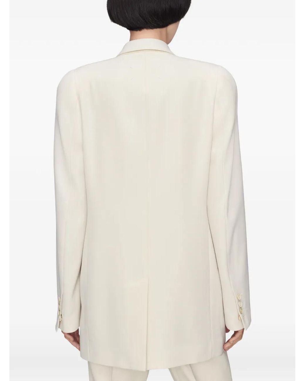 Maison Margiela White Double-Breasted Blazer