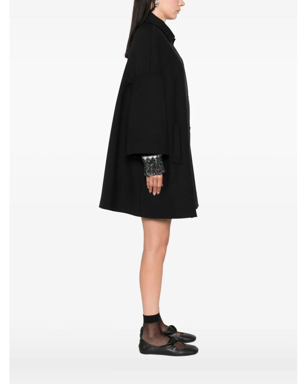 P.A.R.O.S.H. Black Button-Up Cape