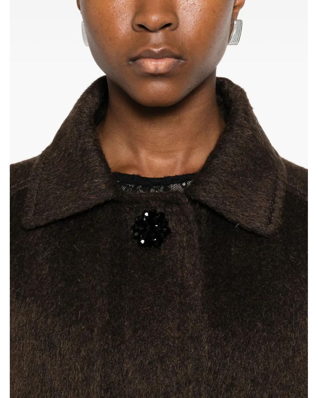 Max Mara Black Prosit Buttoned Coat