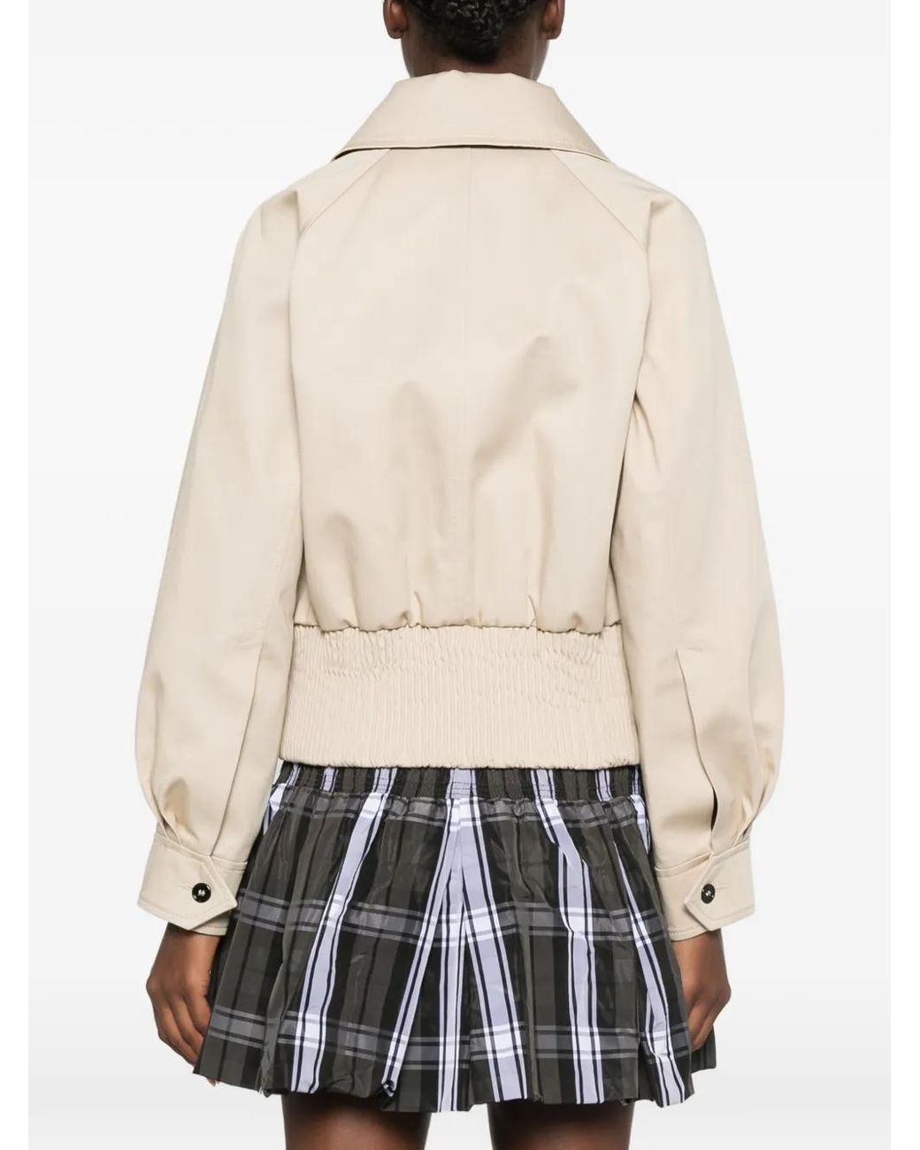Patou Natural Zip-Fastening Pointed-Collar Jacket