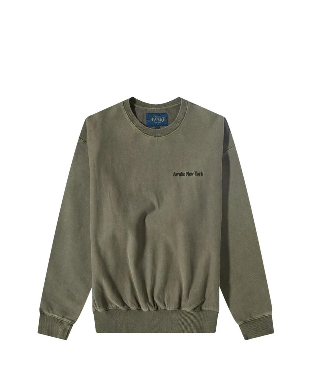 AWAKE NY Green Pigment-Dyed Logo-Embroidered Crewneck Sweatshirt for men