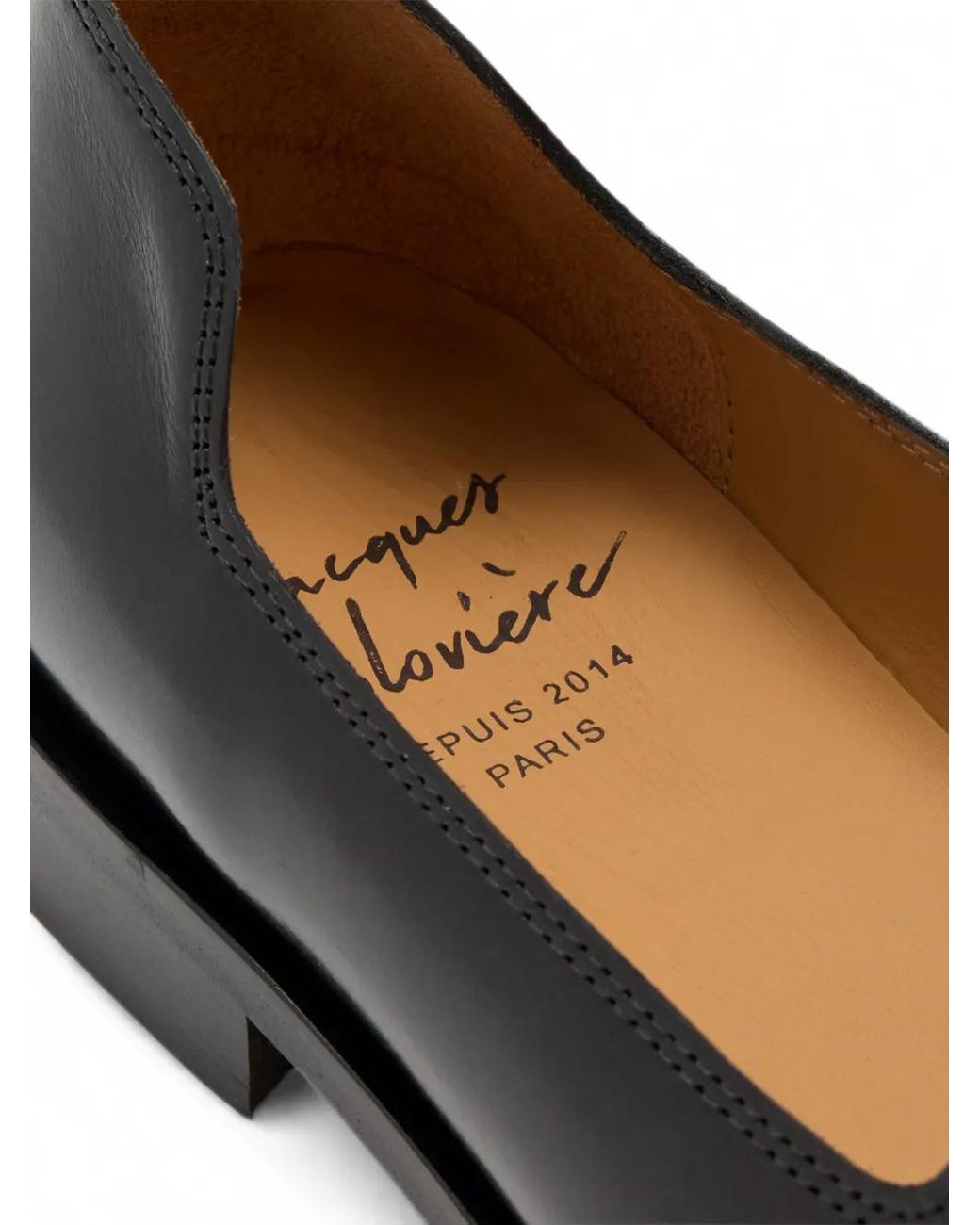 Jacques Soloviere Black Slim Leather Loafers for men